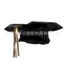 厂家 供应PVC充气玩具 充气皇冠充气帽子黑色方形充气学士帽