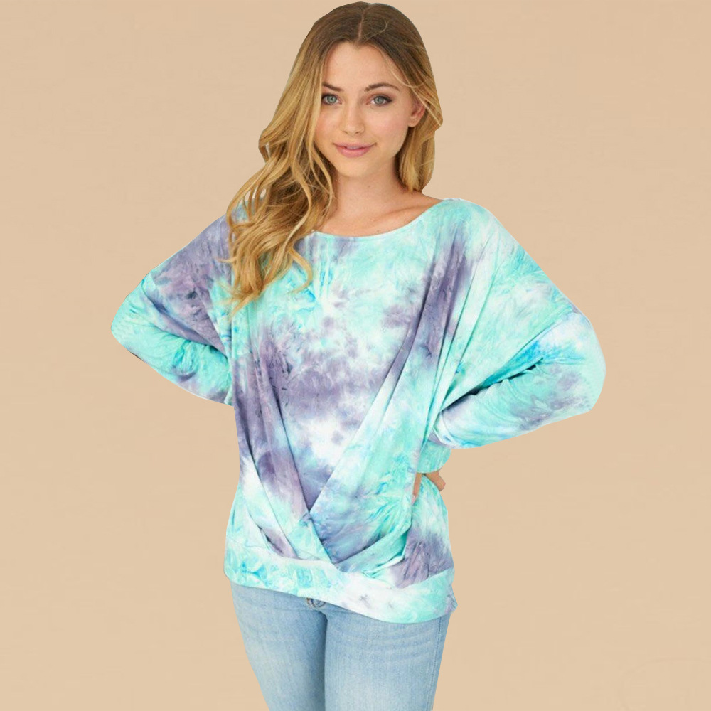 Nihaostyle Clothing Wholesale new long-sleeved tie-dye top NSHYG66731