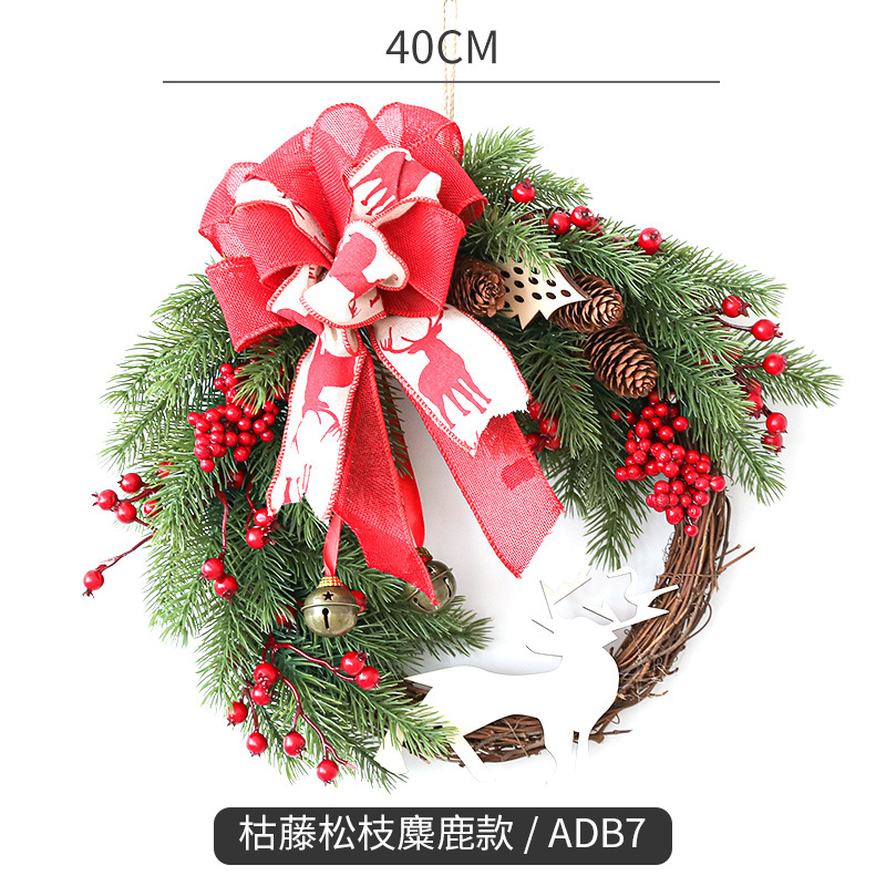 Navidad decorativo Garland ratán cifrado paquete vacaciones diseño ventana puerta ratán Garland decoraciones de Navidad