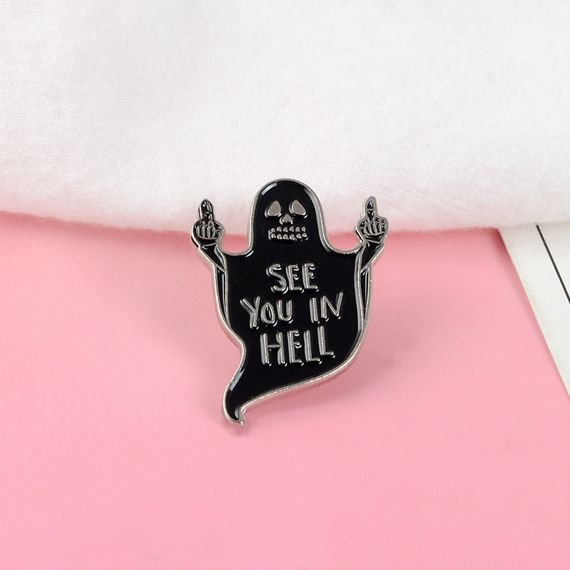 Alloy Material Halloween Festival Original Design Pin Ghost Alloy Stoving Varnish Unisex Brooches