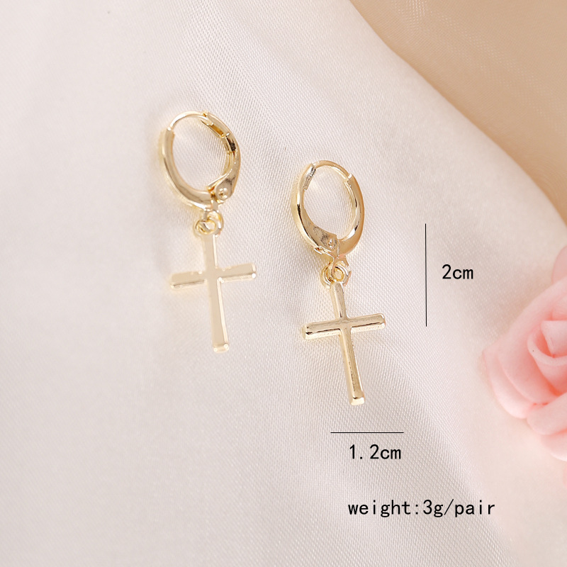 Simple Fashion Style Cross Wild Earrings display picture 1