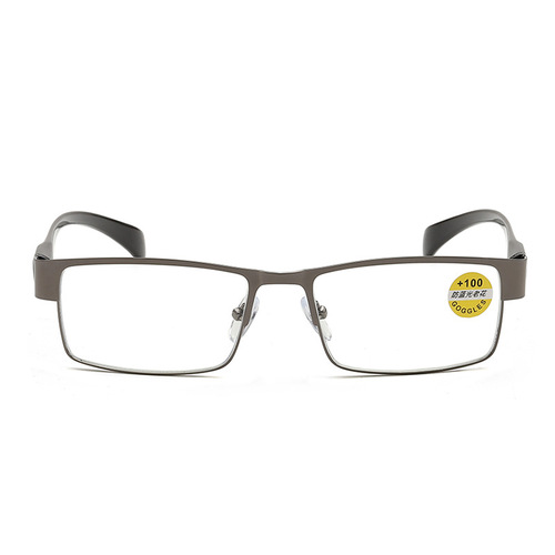 Steel Frame Browed Reading Glasses for Men, Elderly, Fashionable and Simple, High Definition, Distance Vision, Blue Light Blocking Reading Glasses