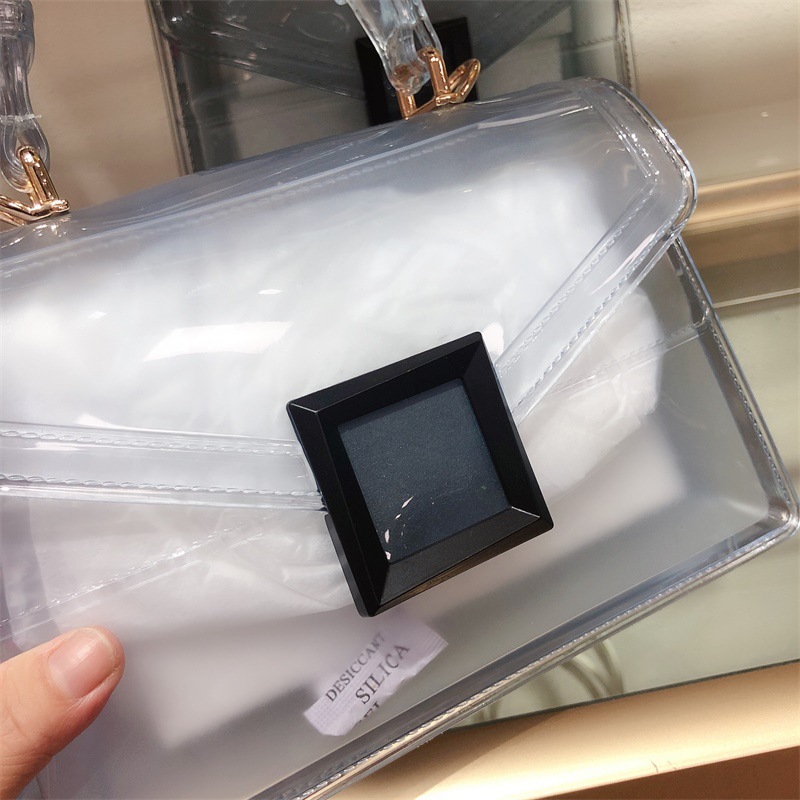 Clearance jelly bag, transparent pvc women's bag, gradient color small square bag, handbag, single-shoulder crossbody women's bag in stock undefined