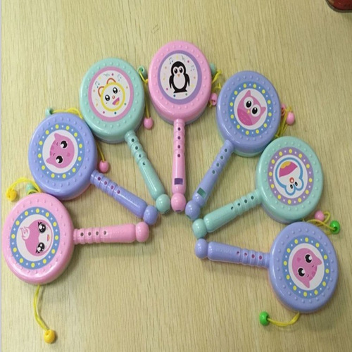 Hand-crank Drum Children's Cartoon Animal Rattle Baby and Toddler Intelligence Toy Plaza Stall Supply Activity Gift