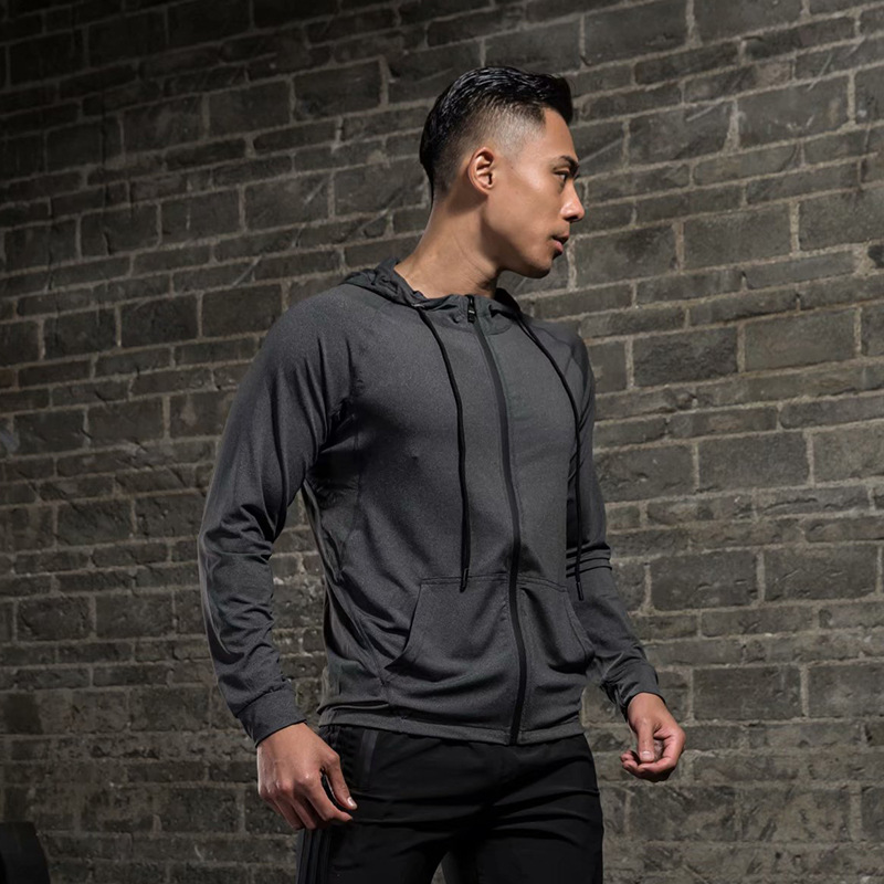 Ropa deportiva para hombre de otoño e invierno, de manga larga, de secado rápido, para correr, deportiva, informal, elástica, ajustada, informal y versátil