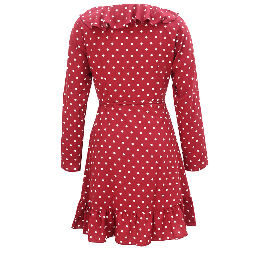   new polka-dot long-sleeved dress   NSAL2918