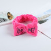Headband with letters with bow for face washing, with embroidery, Korean style