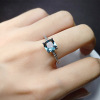 Sapphire square wedding ring for beloved, wish, European style