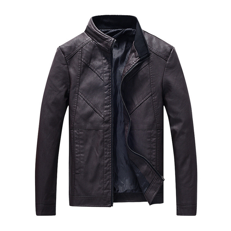 Herren Lederjacke Mit Kunstfell Und Fleece Für Den Winter_voghion.com