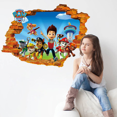新款卡通牆貼狗狗裝飾畫三代可移除臥室兒童房可移除牆貼 ZY14112