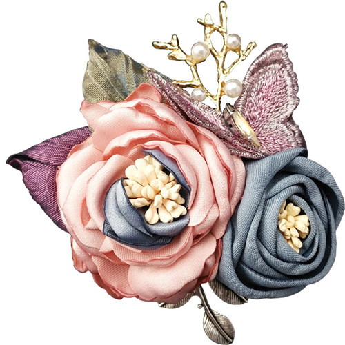 Fabric Flower Large Flower Korean Original Design Lace Butterfly Brooch Atmospheric Cardigan Coat Accessory