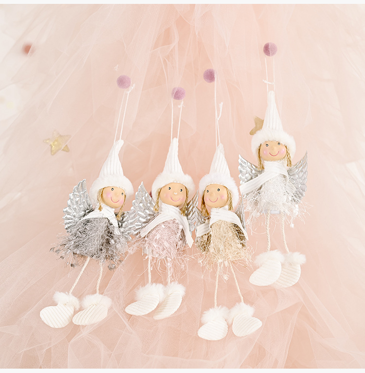 New Christmas Decoration Supplies Fluffy Wings Girl Pendant display picture 9