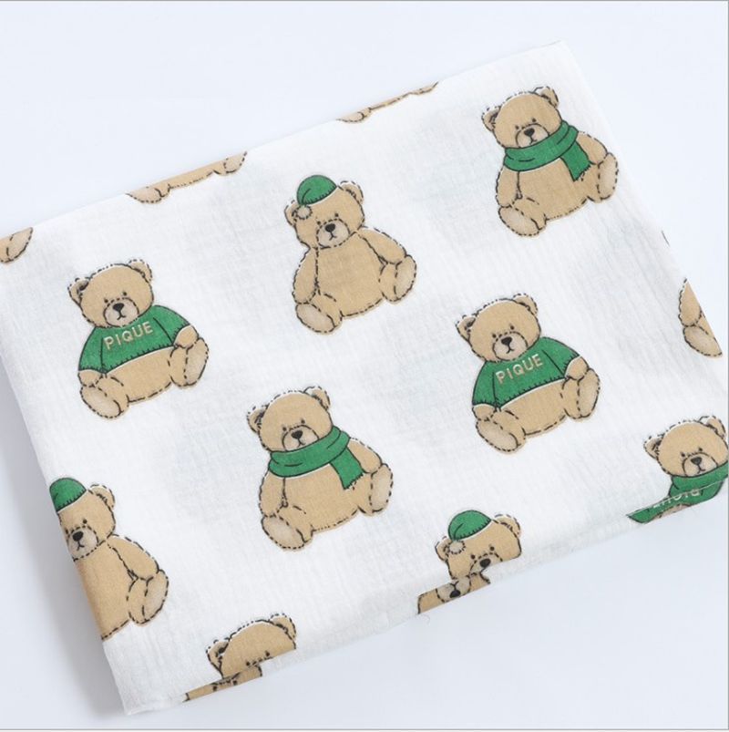 Baby class a 40s algodón de doble capa de tela de hilo de algodón lavado crepe de algodón impreso crepe ropa para el hogar tela