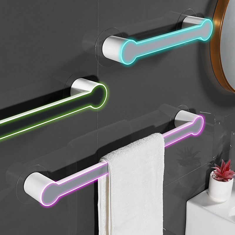 Estante para zapatillas, estante de almacenamiento para lavabo de baño, estante de pared para baño, toallero, tipo ventosa sin taladro.