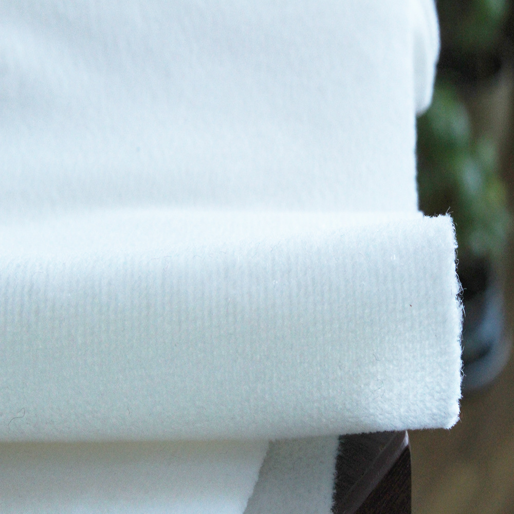 本白荷兰绒数码印花布料 短毛绒水晶绒仿超柔绒布