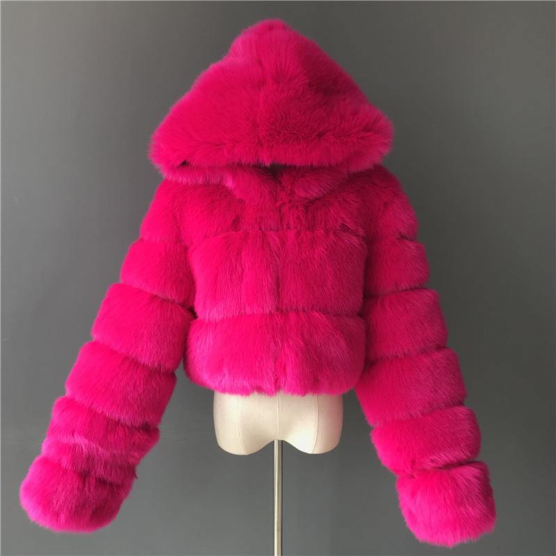 Women's Casual Solid Color Zipper Coat Faux Fur Coat display picture 9