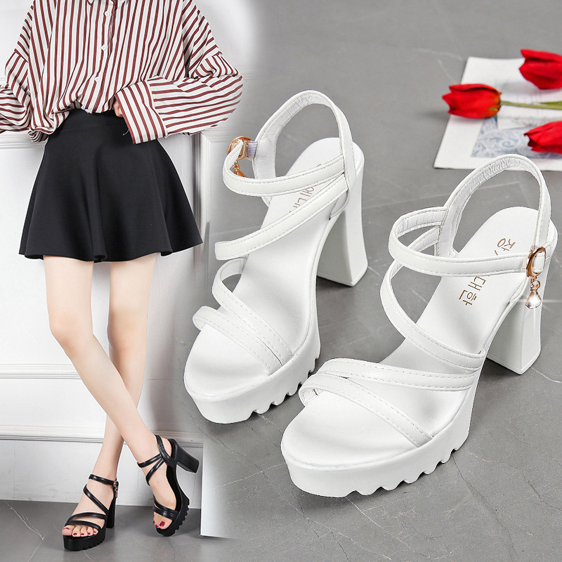 New style thick-heeled waterproof platfo...