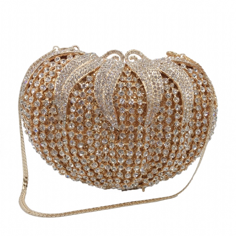 * Frutas y verduras transfronterizas tomate hammer metal diamantes bolsa de cena vestido de fiesta damas lleno de bolsas de mano diamantes