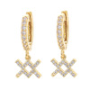 Earrings, zodiac signs, zirconium, suitable for import, simple and elegant design, micro incrustation, diamond encrusted