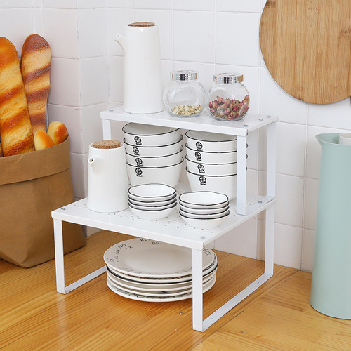 Factory Wholesale Kitchen Shelf Spice Rack Single Layer Stand Plate Rack Carbon Steel Tabletop Multifunctional St stackable