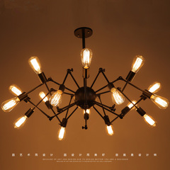 Retro industrial style chandelier creative personalized living room dining bar clothing store art Nordic spider iron lighting