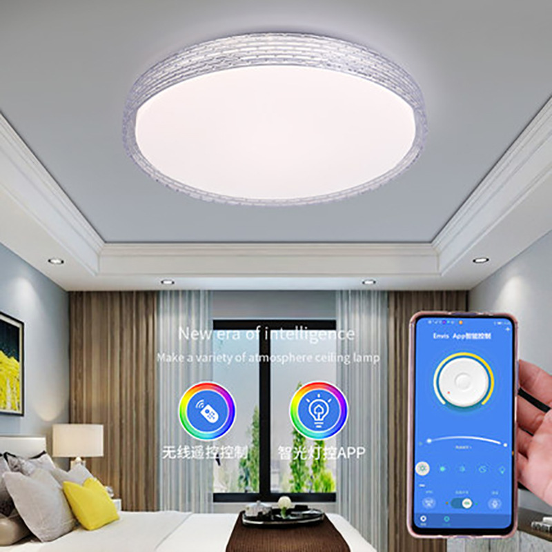 廠家直供LED室內(nèi)照明燈 手機APP遙控圓形客廳燈臥室燈吸頂燈批發(fā)