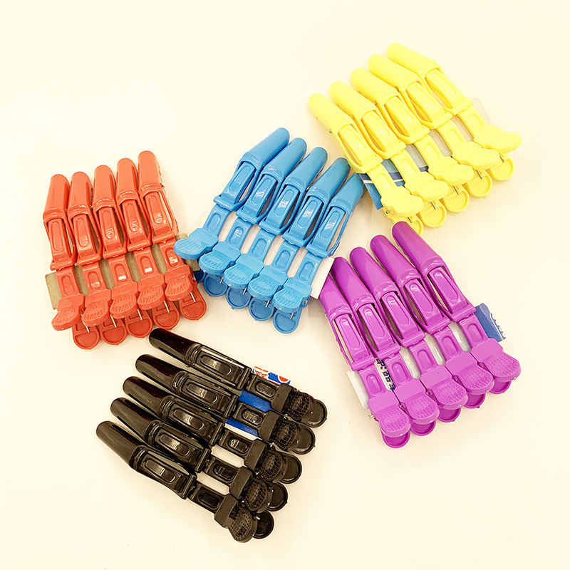 Pince crocodile noire en plastique de style coréen, outil spécial coiffeur pour coloration et permanente, pince bec de canard_voghion.com