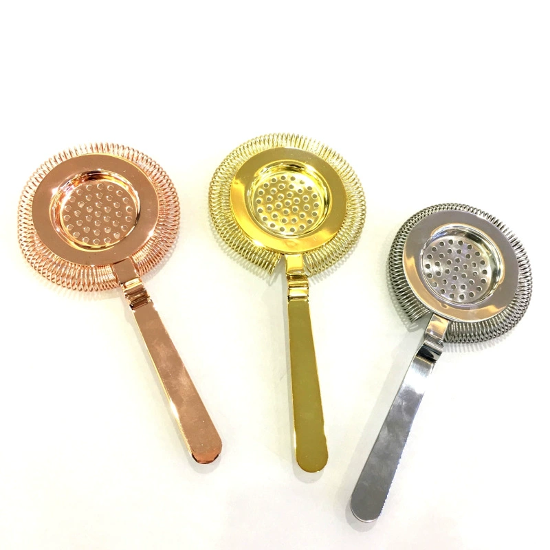 Professional stainless steel European -style Hawthorne bartending filter bartending icer filter ice leakage mesh filter