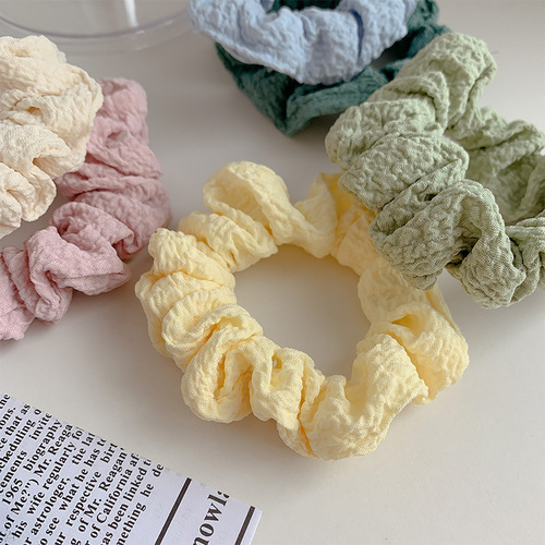 2 pack~Cream puff girl hair rope, sweet and versatile hair rope, large intestine hair ring, ins meatball scalp hair accessories