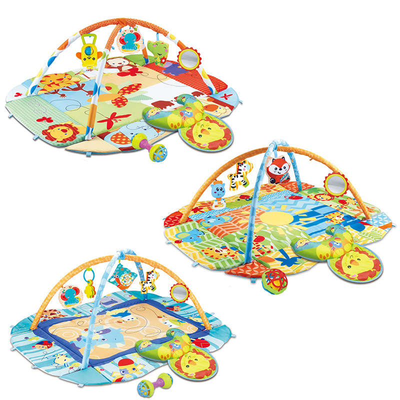 跨境热销新生儿玩具宝宝婴儿健身架游戏毯爬行垫游戏池卡通挂件