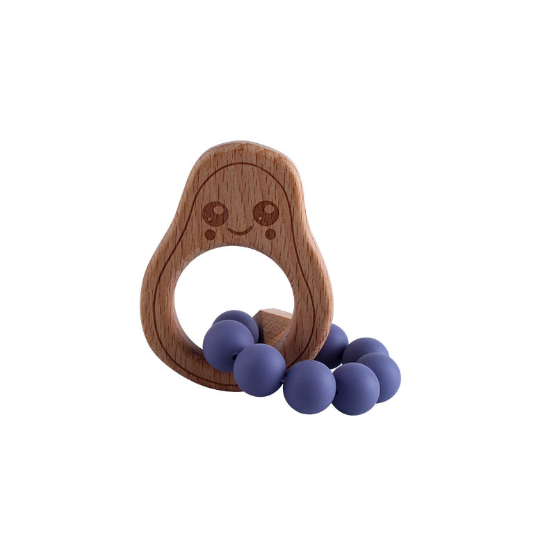 Nuevo bebé de dibujos animados haya aguacate juguete mordedor bebé Seguridad protección del medio ambiente silicona pulsera palo