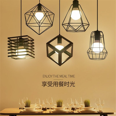 创意小铁笼吊灯过道走廊复古工业风铁艺玄关餐厅吧台卧室阳台吊灯