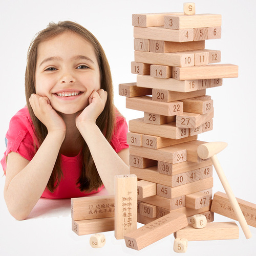 Large children's educational stacking high-drawing building blocks for adults to stack up and draw Jenga board games parent-child toys