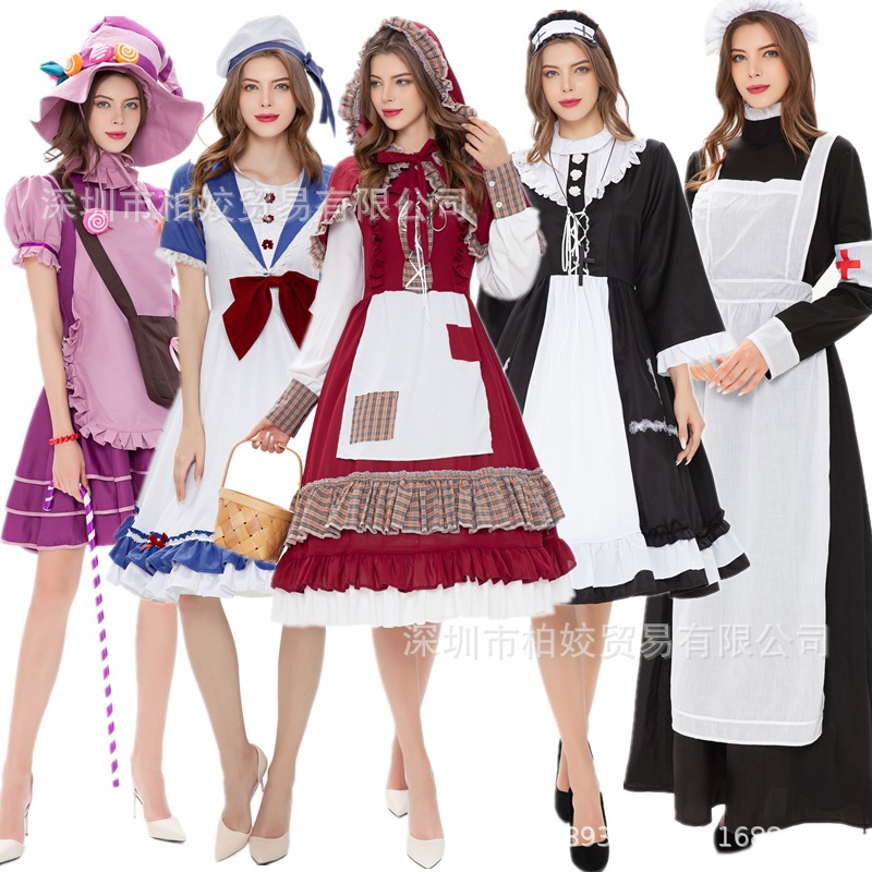 cosplay Maid Doctor Nun Pastoral Style School Clothing Japanese Catwoman Uniform Apron Maid Costume