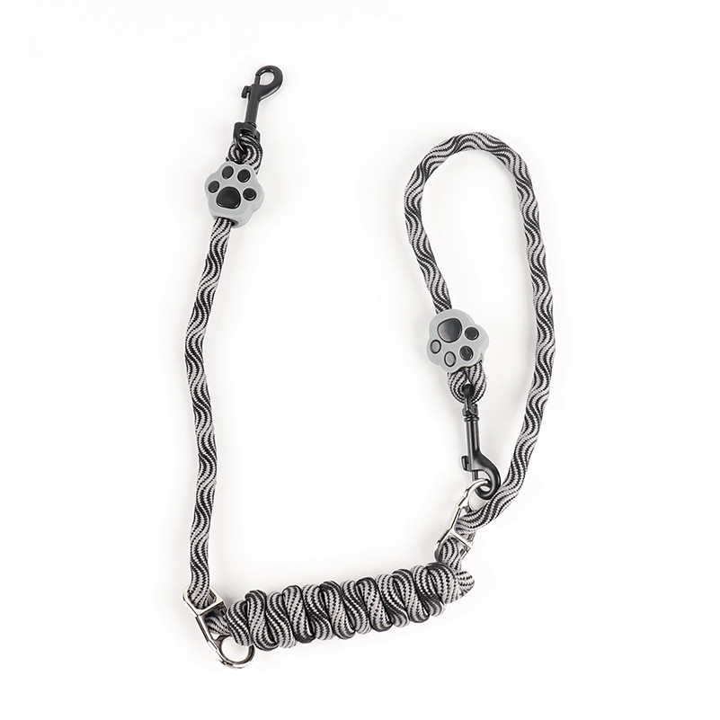 Tedora nueva cuerda de tracción para mascotas un arrastre dos multifuncionales a prueba de explosiones de perforación de nylon de doble cabeza cuerda para caminar suministros para mascotas