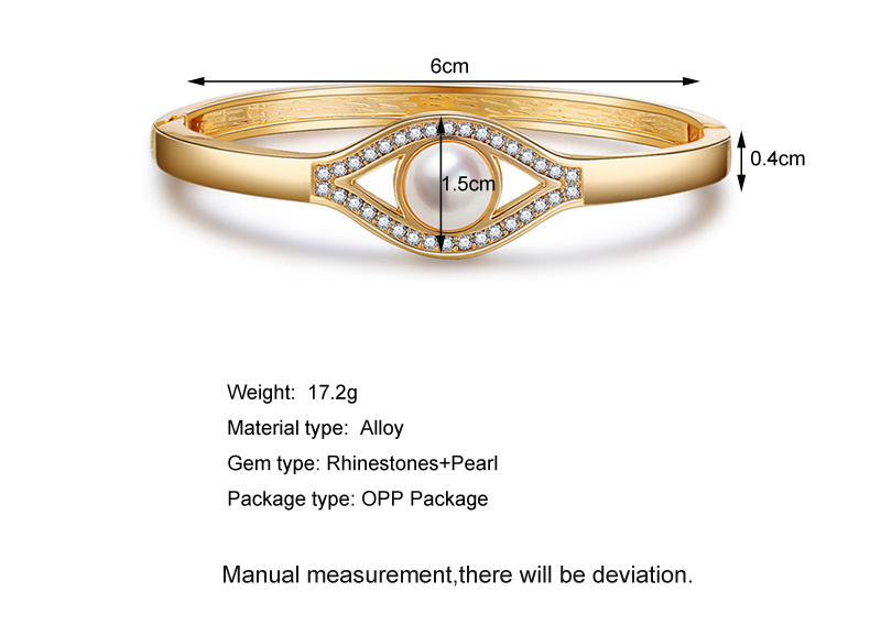 simple eye pearl diamond bracelet