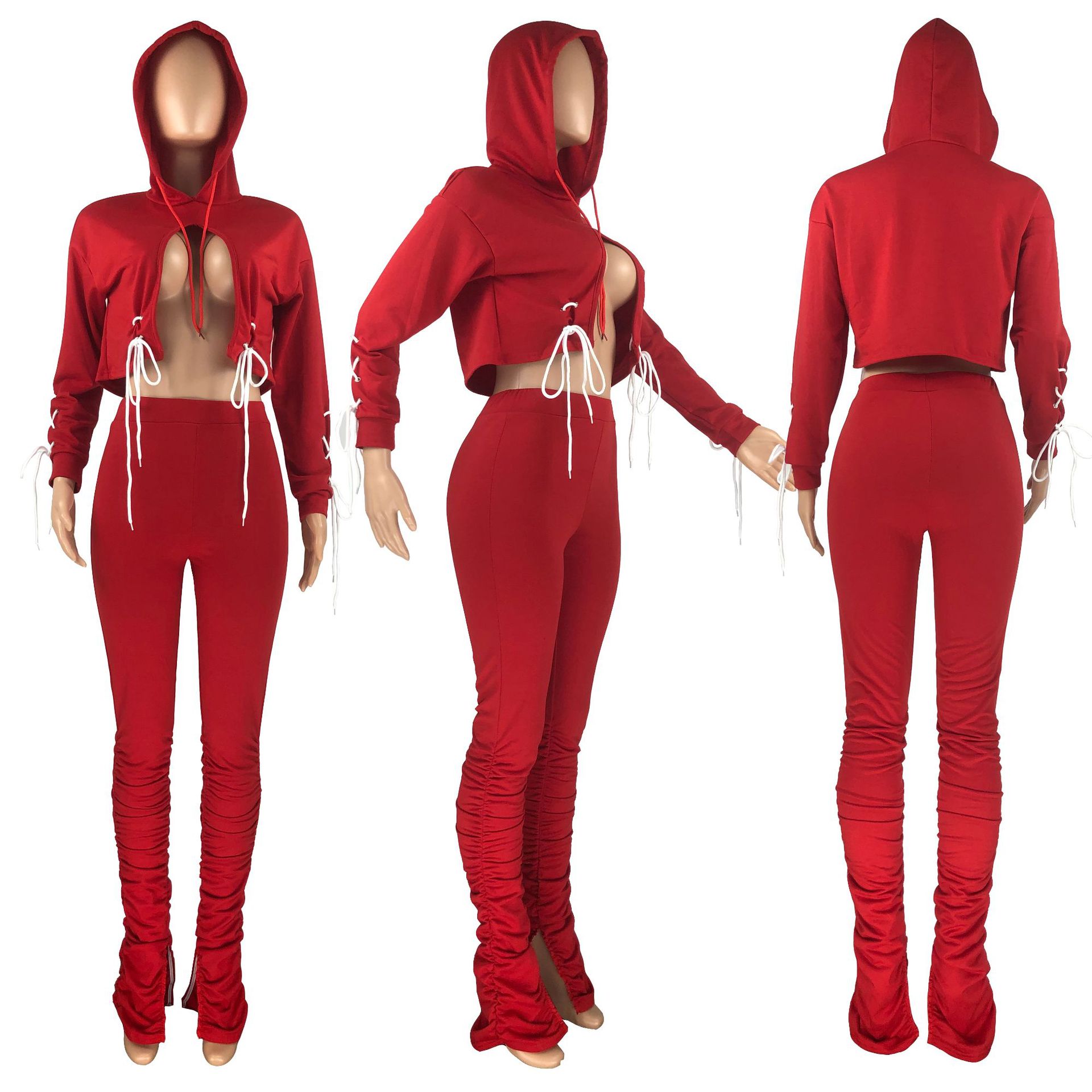 Daily Street Women's Casual Streetwear Solid Color Spandex Polyester Pants Sets Pants Sets display picture 20