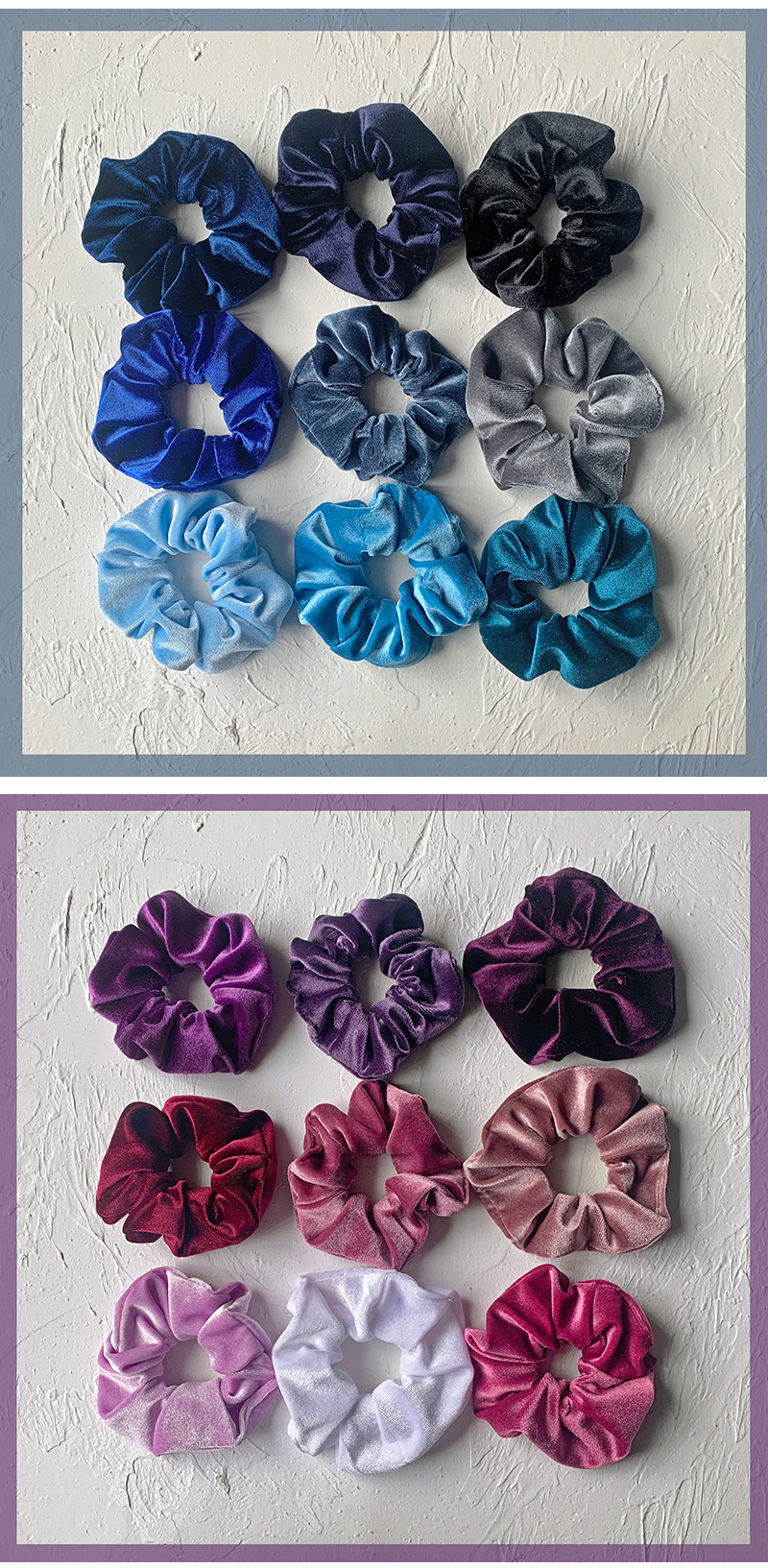 25g Weight Headwear Classification Women'S Gender Flocking Design Hot Hair Ring 46 Color Gold Velvet Large Intestine Hair Ring Head Flower Hair Scrunchies 2