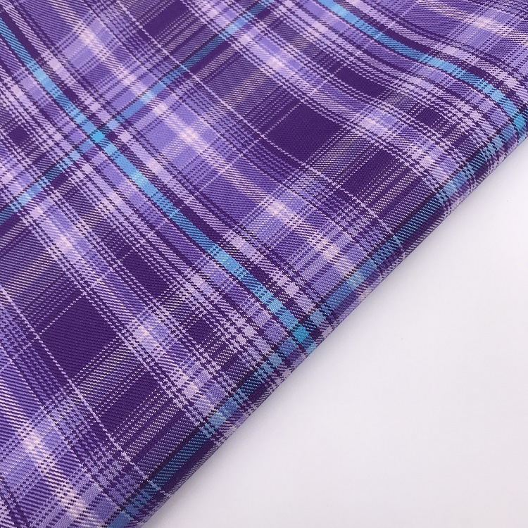 新品JK制服百褶裙 TR格子面料 全涤色织格子布现货供应 厂家直销