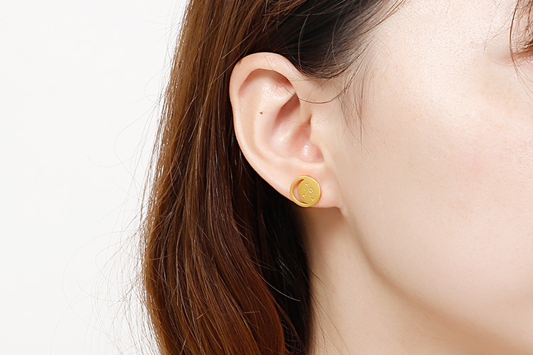 new fashion stainless steel necklace star moon earring set wholesale nihaojewelry