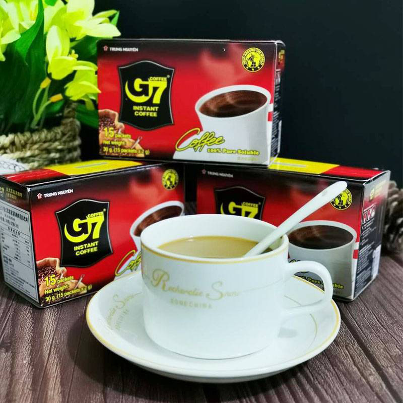 越南咖啡授权店G7黑咖啡15条装美式无蔗糖速溶咖啡粉办公学生提神