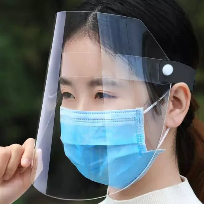 防护面罩遮脸隔离头罩儿童成人全脸防溅防飞沫防油烟PVC透明脸罩