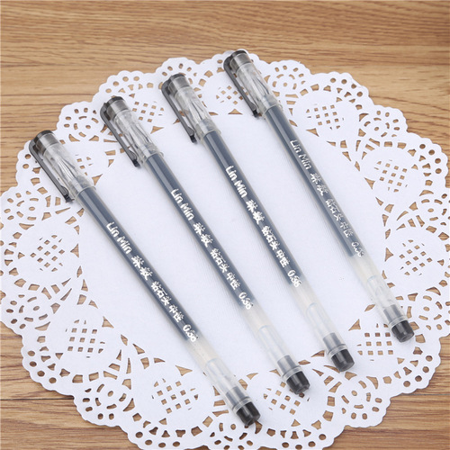 Simple and practical European standard learning stationery three-color gel pen office supplies diamond head black red blue signature pen