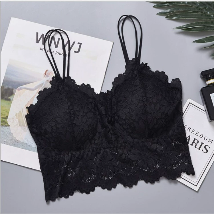 Топ-трубка из кружевной вязки, ажурная спинка, бесшовная бретель Camisole, One Size