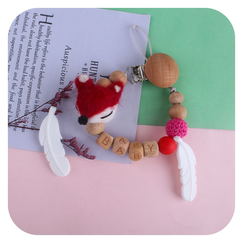 Bebé suministros de plumas de silicona perlas sueltas bebé molar pulsera pezón cadena anti-caída de la cadena DIY accesorios de la joyería