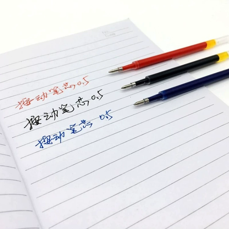0.5黑色按动笔芯K35子弹头红色蓝色办公签字笔碳素中性水笔芯