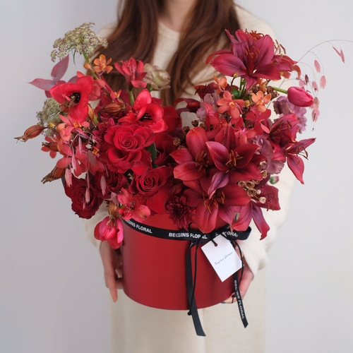 Gold Suite II Hug Bucket Opening Grand Flower Bucket Fresh Flower Packaging Box Round Bucket Flower Insert Gold Flower Bucket Flower Shop