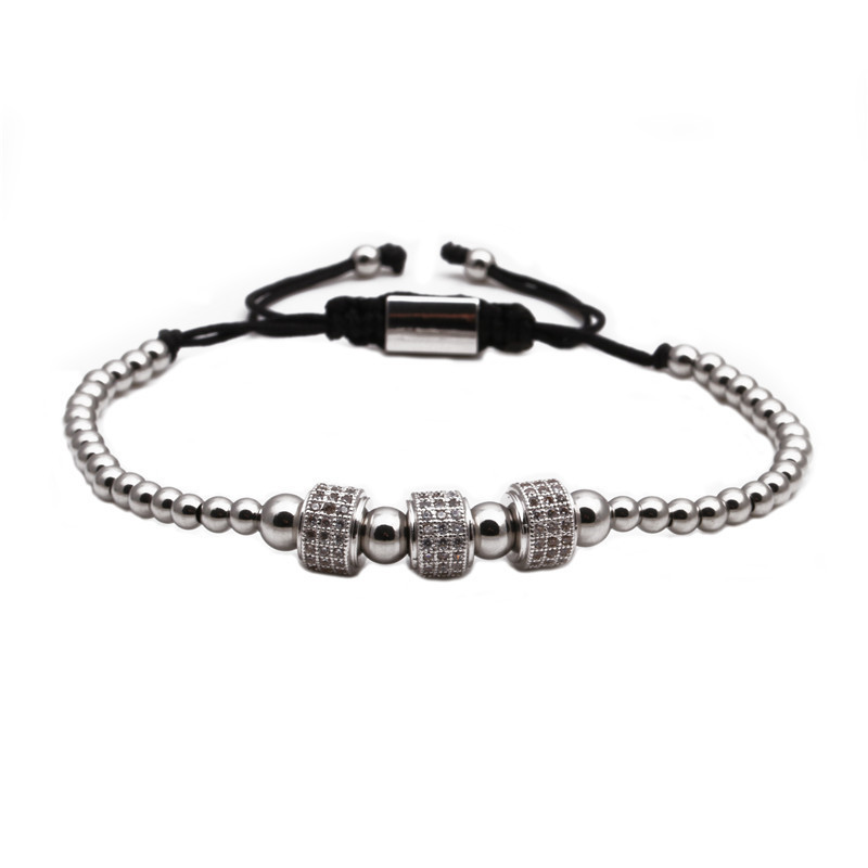 Geometric Tire-shaped Black Zircon Bracelet display picture 1