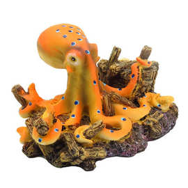 鱼缸造景水族装饰摆件爬宠动物假山树脂工艺品家居摆件仿真章鱼