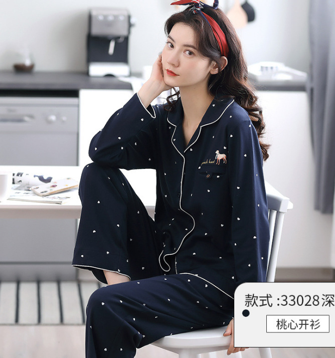 Pijamas de mujer primavera y otoño 100% algodón pantalones de manga larga traje de dos piezas estilo coreano estudiante invierno más tamaño homewear